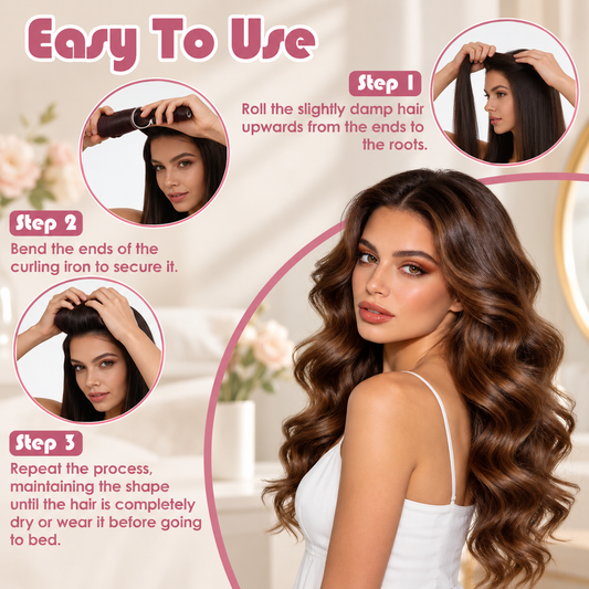 6-Piece Satin Heatless Curler Set