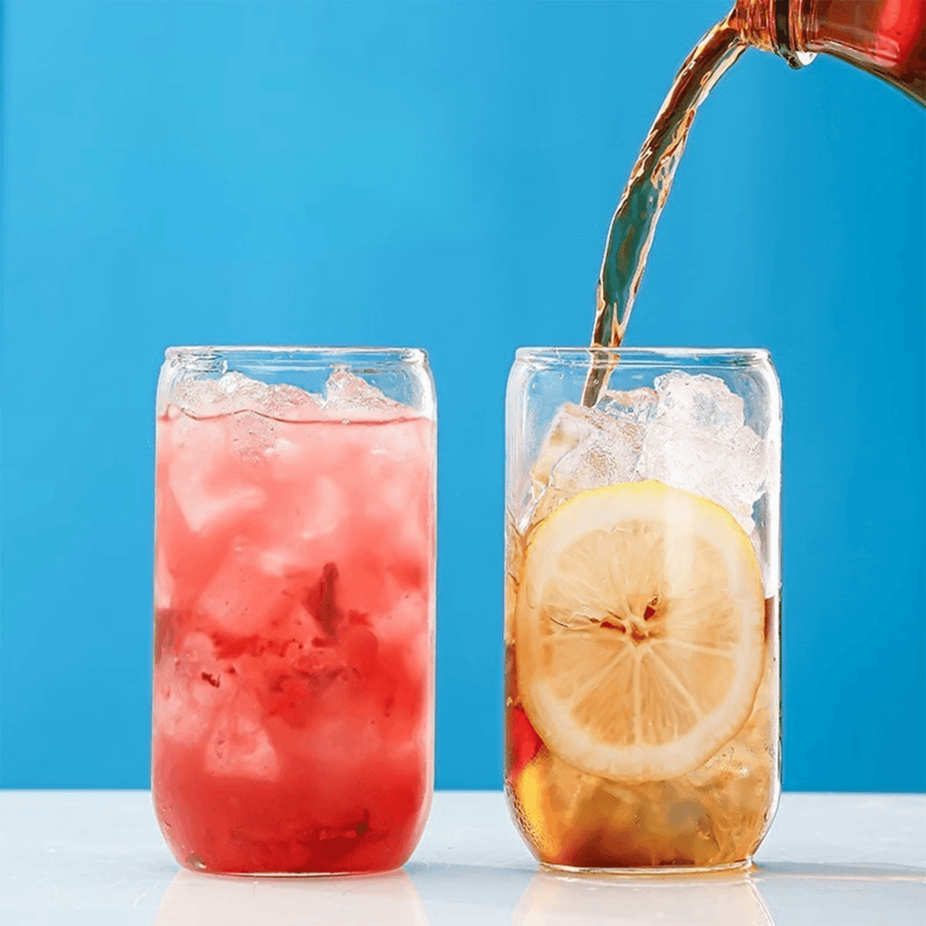 Bamboo Lid Glass Can Cup