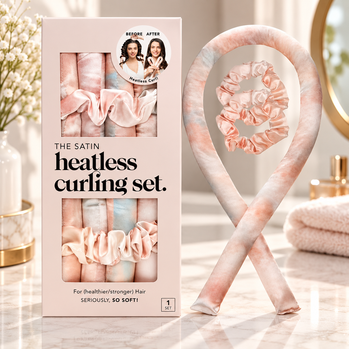Satin Heatless Curling Rod Set