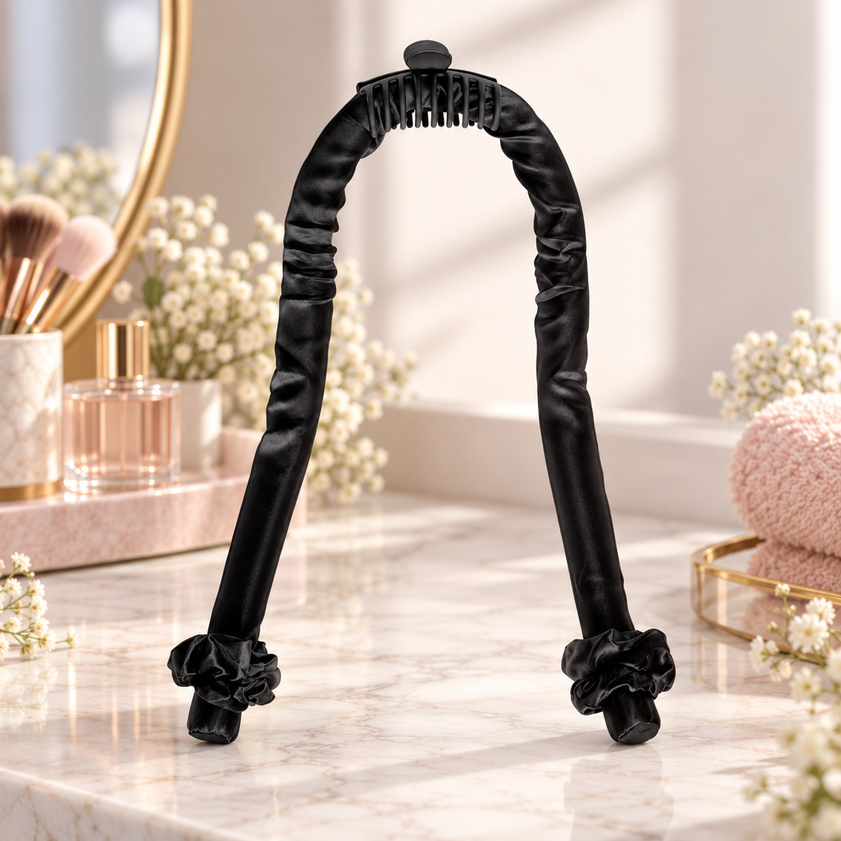 4-Piece Satin Heatless Curler Set