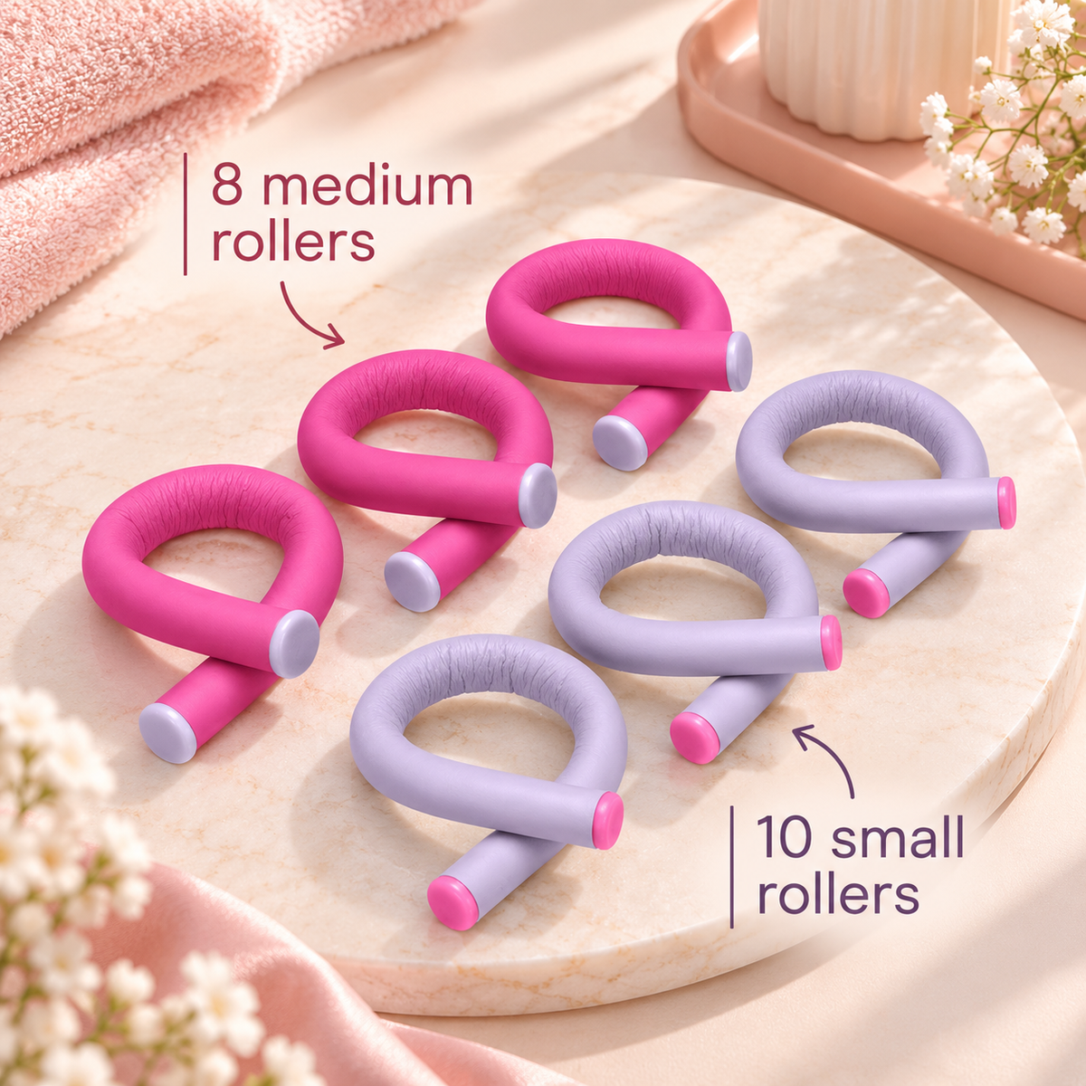 18-Piece Heatless Spiral Curlers