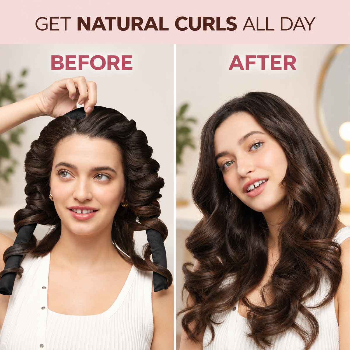 4-Piece Satin Heatless Curler Set