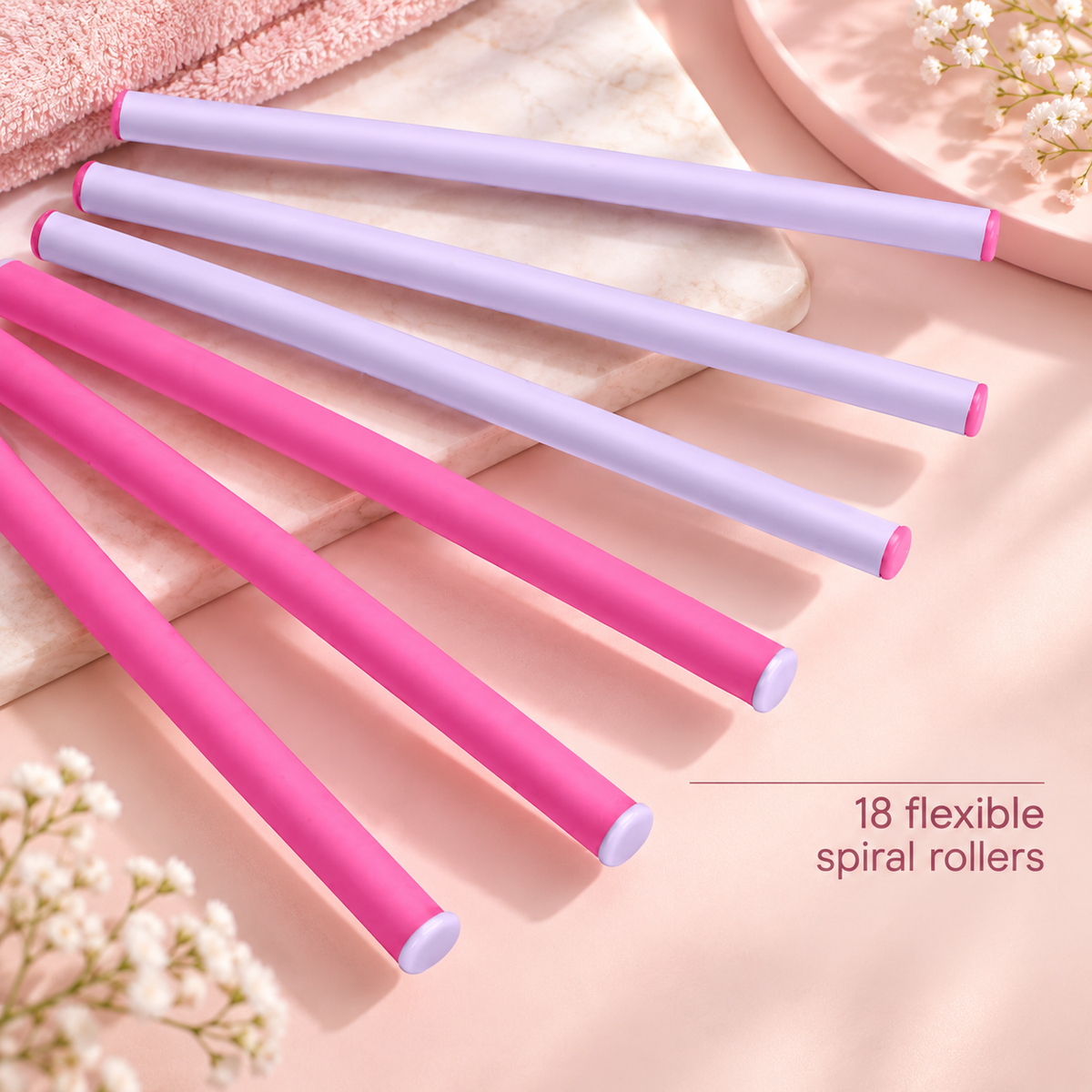 18-Piece Heatless Spiral Curlers
