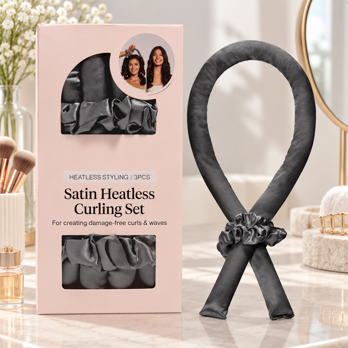 Satin Heatless Curling Rod Set